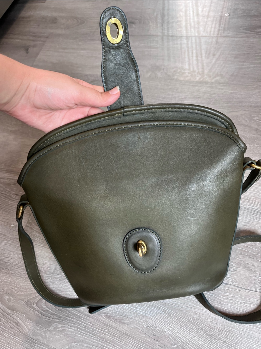 Vintage Coach Olive Green Nottingham #9948 - Picture 9 of 12